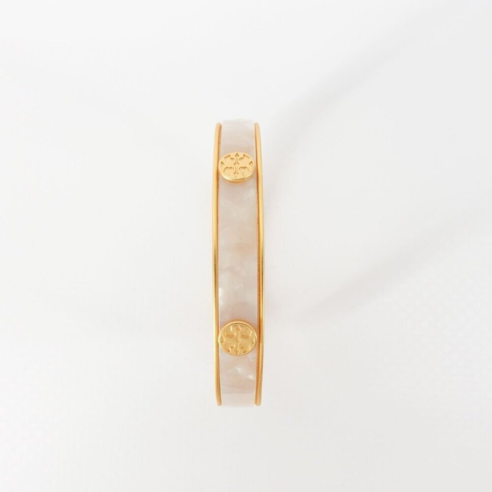 Tory Burch Miller Semiprecious Hinge Studded Bracelet Mother of Pearl OS - Picture 2 of 14